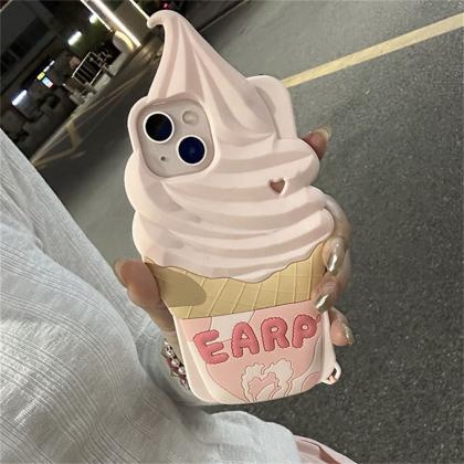 Korean Cute 3d Ice Cream Cone Silicone Protective..