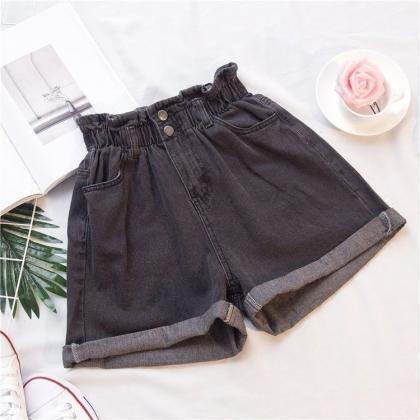 High Waist Jean Shorts, Spring/summer, Style Short..