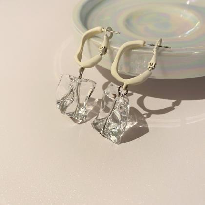 Fashion Transparent Irregular Acrylic Earrings For..