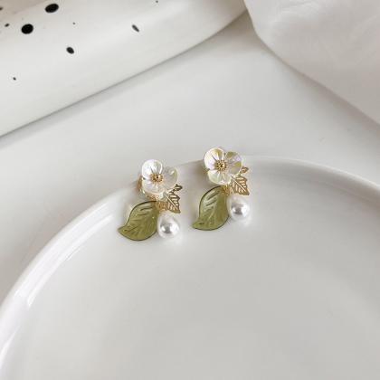 Sweet Acrylic Crystal Flower Dangle Earrings For..