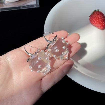 Sweet Pearl Transparent Resin Strawberry Drop..