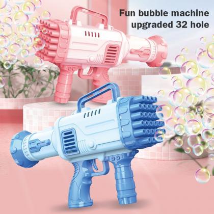 32 Hole Bubbles Gun Kids Toy Rocket Soap Bubble..