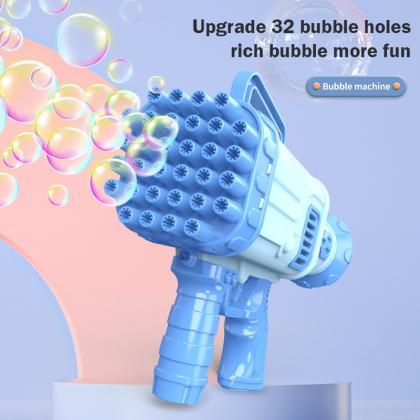 32 Hole Bubbles Gun Kids Toy Rocket Soap Bubble..