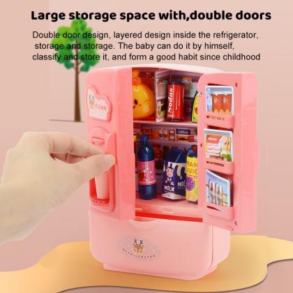 Mini Double Door Refrigerator Girl Toys Simulation..