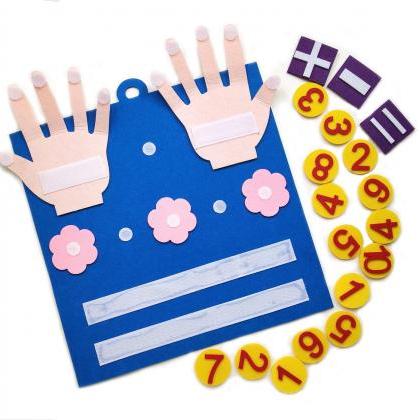 Kid Montessori Toys Felt Finger Numbers Math Toy..