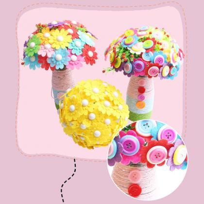 Flower Craft Kit Bouquet With Buttons And Felt..