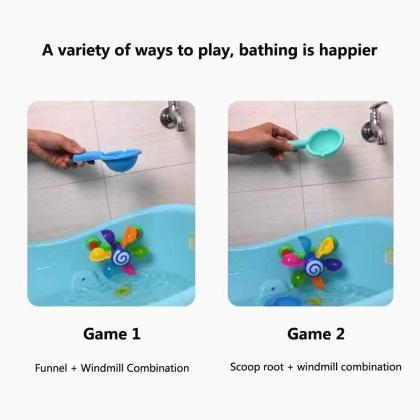 Colorful Waterwheel Bathing Sucker Baby Bath Toys..