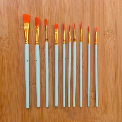 10pcs/set Muliple Sizes Paint Brushes Art Brush..