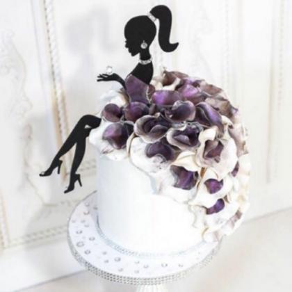 High Heels Lady Girl Acrylic Cake Topper Wedding..
