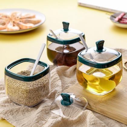 Spice Bottle Plastic Seasoning Jar With Spoon Salt..