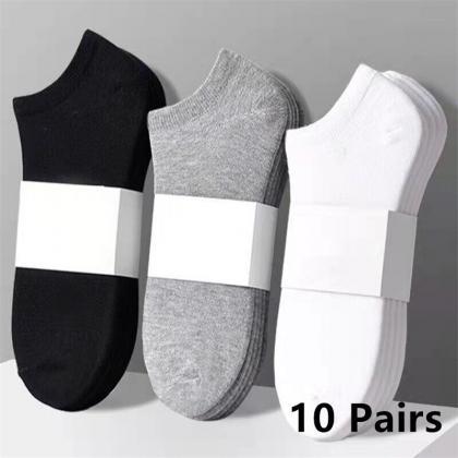 10 Pairs Men's Cotton Boat Socks..