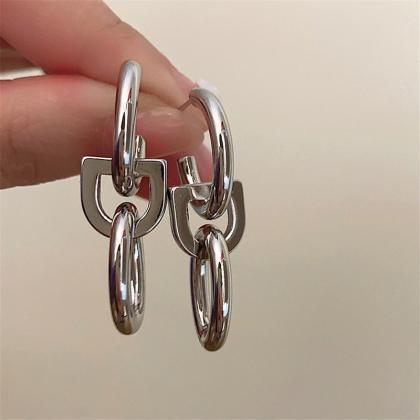 Irregular Metal Pendant Earrings European American..