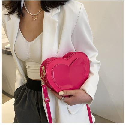 Crossbody Bags Purses Cute Peach Heart Shaped..
