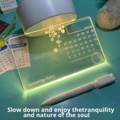 Acrylic Transparent Luminous Calendar Note Board..