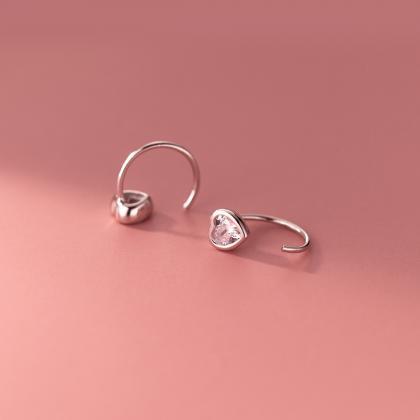 Womens Earrings Silver 925 Ear Piercing Zircon..