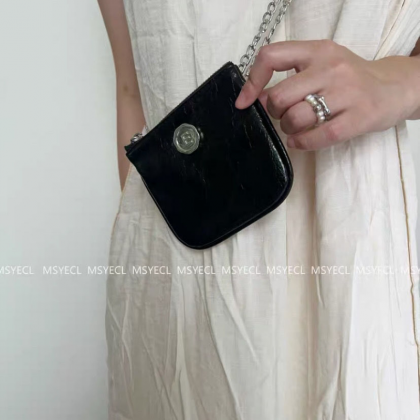 Korean Ins Fashion Mini Shoulder Bags Pu Black..