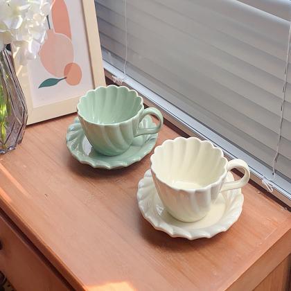 200ml Korean Style Wind Cup Dish Ceramic Mug Set..
