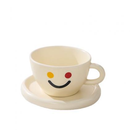 Ins Wind Hand-pinched Smiling Face Ceramic Coffee..