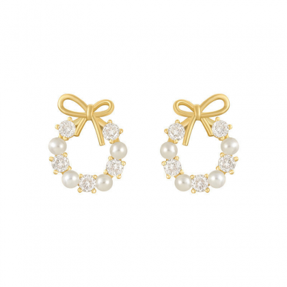 Fashion Women's Flower Pearl Earrings..