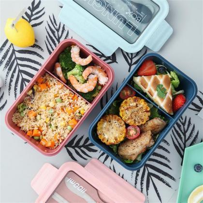 1100ml 2 Grids Portable Lunch Box Student Office..