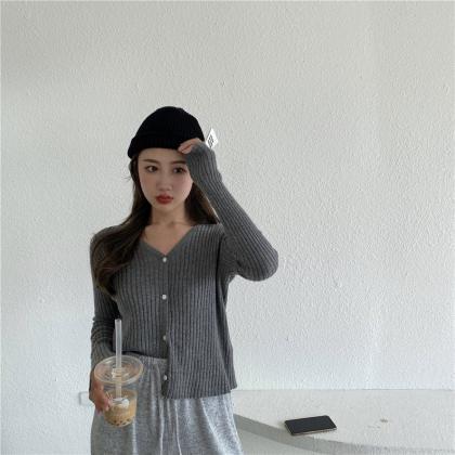 Korean Style Women's Knitted Slim..