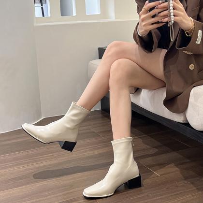 Woman Chelsea Boots Fashion Slip On Ladies Elegant..