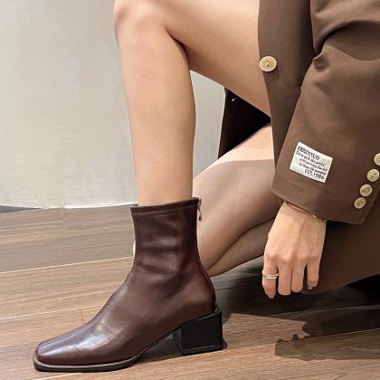 Woman Chelsea Boots Fashion Slip On Ladies Elegant..
