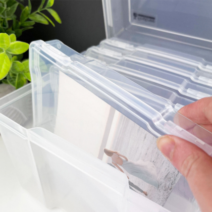 Photo Storage Box Transparent Plastic Container..