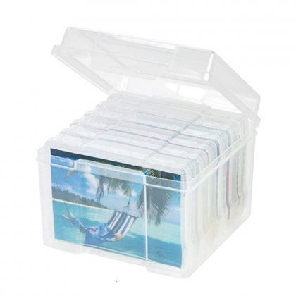Photo Storage Box Transparent Plastic Container..