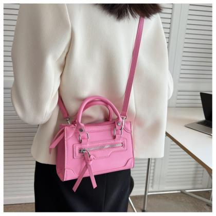 Candy Color Handbags Designer Pink Square Shoulder..