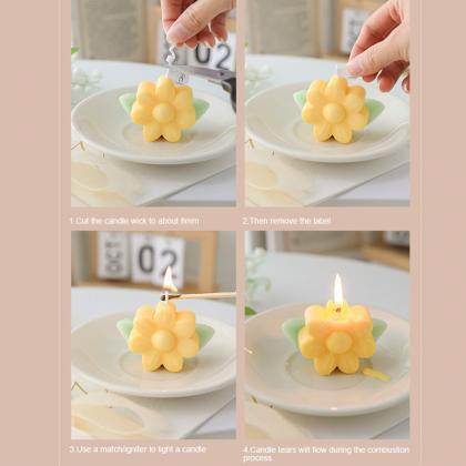 Flower Shaped Aromatherapy Candle Cute Relaxing..