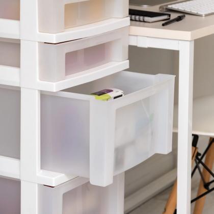 6-drawer Plastic Storage Cart With Organizer Top..