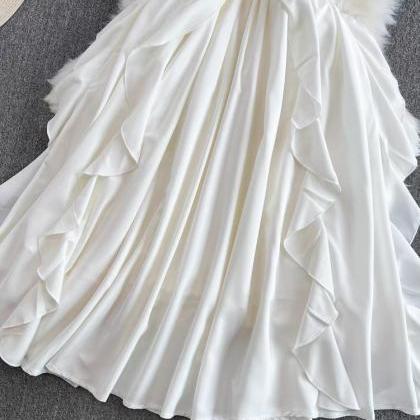 Spaghetti Strap Dress,cute Dress,white Dress,fairy..