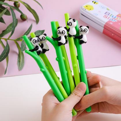 36 Pcs Wholesale Panda Holding Bamboo Gel Pen..