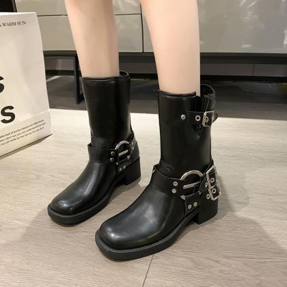Woman Boots Knee High Platfrom Studded Spring..