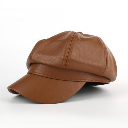 Autumn Winter Beret Hats For Women Solid Plain..