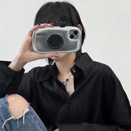 Retro Korean Luxury 3d Camera Styling Silver Solid..