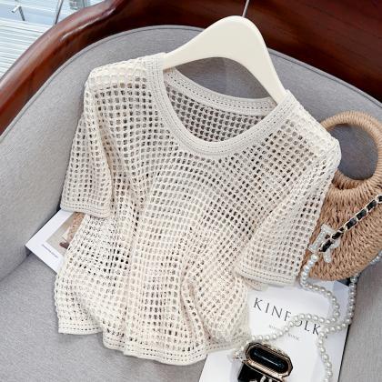 Summer Pullovers Sweater Women Hollow Out Chic..
