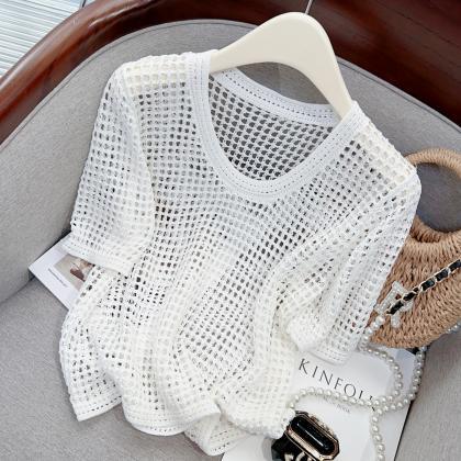 Summer Pullovers Sweater Women Hollow Out Chic..