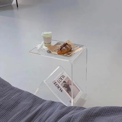 Simple Small Sofa Tables Transparent Acrylic Side..
