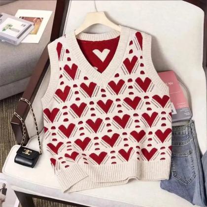 Spring Fashion Loose Knitted Vest Sweater Casual V..