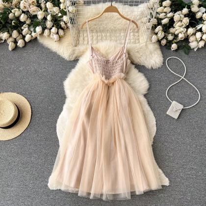 Cute Halter Dress, Fairy Party Dress, Sweet Casual..