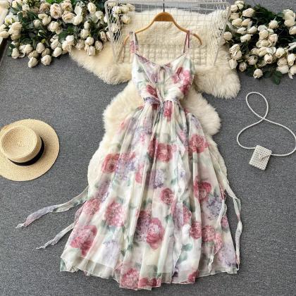 Fairy, Gauze Lace Fairy Dress, Waist Cut Floral..