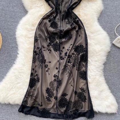 Vintage Dress,spaghetti Strap Dress,little Black..