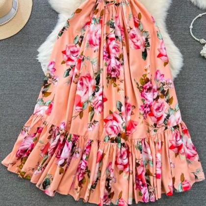 Fairy Floral Suspender Dress, Seaside Beach Dress,..