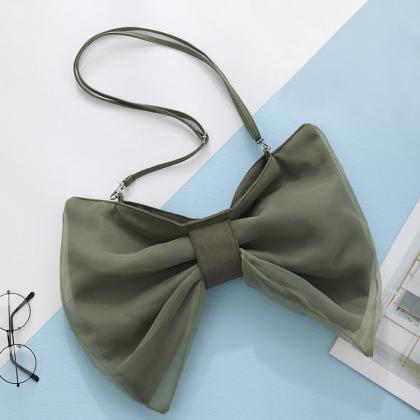 Bow Crossbody Bag, Stylish And Simple Small Bag
