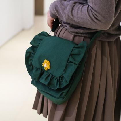 Floral Crossbody Bag, Schoolgirl Shoulder Bag,cute..