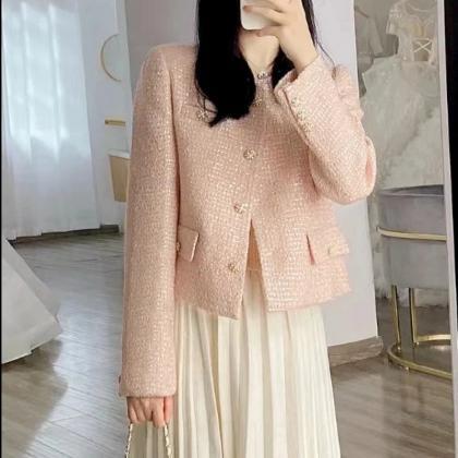 Women's Blazer with Checked Pattern and Gold Tone Buttons main image 0