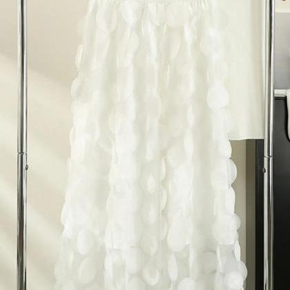 Pink Chiffon Midi Skirt With Circle Embellishments on Luulla