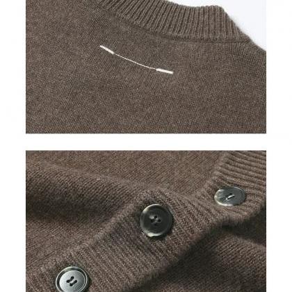 Vintage Button V-Neck Knit Cardigan